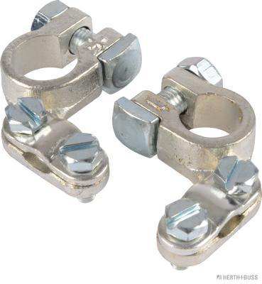 ELPARTS Batteriepolklemme 10753225 Batterieklemmenausführung: Schraubklemme, Form C, Form D, Gebindeart: Blisterpack, Klemme: +, - 
Querschnitt [mm2] bis: 70, Material: Messing, Oberfläche: verzinnt, Anschluss/Klemme: mit einseitig montierbarer Polschraube, Ergänzungsartikel/Ergänzende Info 2: Anschluss links, Anschluss rechts, Gebindeart: Blisterpack, Ausführung Druckplatte (Batteriepolklemme): glatt, ähnlich DIN-Normen (Batteriepolklemmen): DIN 72331-1 (Leiterquerschnitte bis 70 mm2), Batterieklemmenausführung: Schraubklemme, 1.