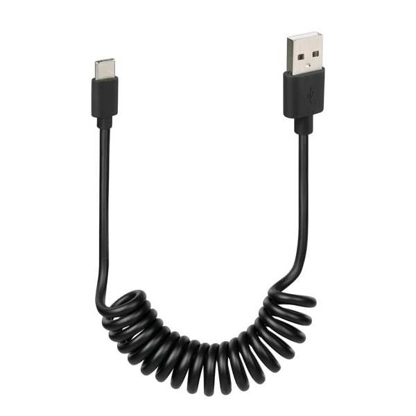 LAMPA USB-Kabel 11443195 USB> Usb Typ-C, 100 cm Federkabel, schwarz 1.