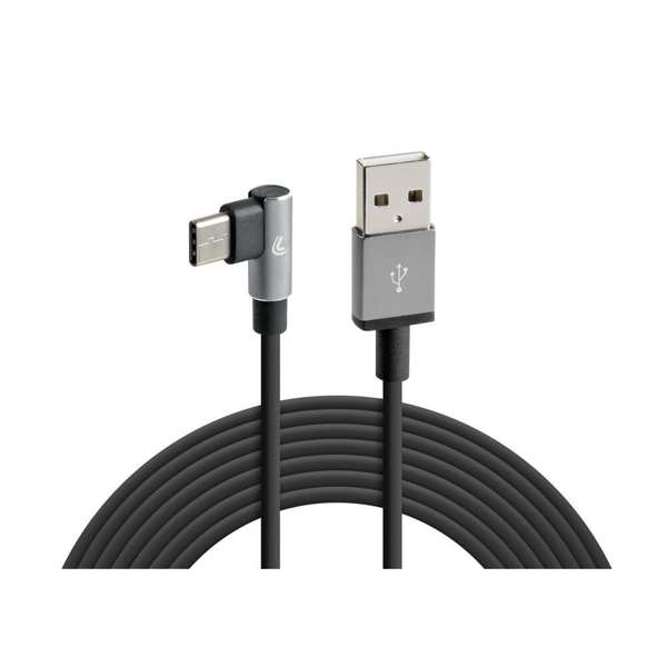 LAMPA USB-Kabel 11443213 90-Grad-USB> USB Typ-C - 200 cm langes Kabel, schwarz 1.