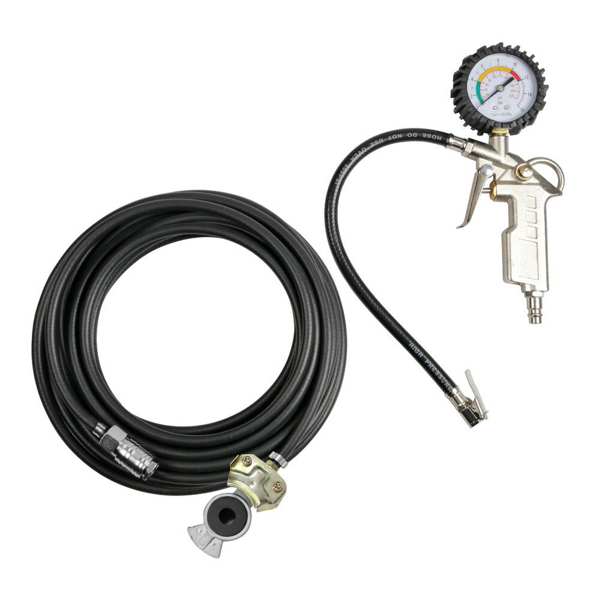 LAMPA Füllerschlauch für Reifen 11440340 Set, M16-Anschluss, 6mm verstärktes Kunststoff-Schlauch mit 3 Schichten, Pistole mit Präzisionsdruckmesser, 20 bar Betriebsdruck, 80 bar maximaler Druck, speziell für direkte Verbindung zu LKW-Druckluftsystemen, 12 m Schlauch
Kann aus Gründen der Qualitätssicherung nicht zurückgenommen werden! 1.
