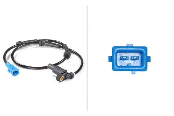 HELLA Raddrehzahlsensor 314339 Einbauposition: Hinterachse, Anzahl der Befestigungsbohrungen: 1, Spannung [V]: 12, Widerstand [Ohm]: 1100, Toleranz [%]: 10, Kabellänge [mm]: 770, Sensorart: Induktivsensor, Anzahl der Steckkontakte: 2, Montage/Demontage durch Fachpersonal erforderlich!: