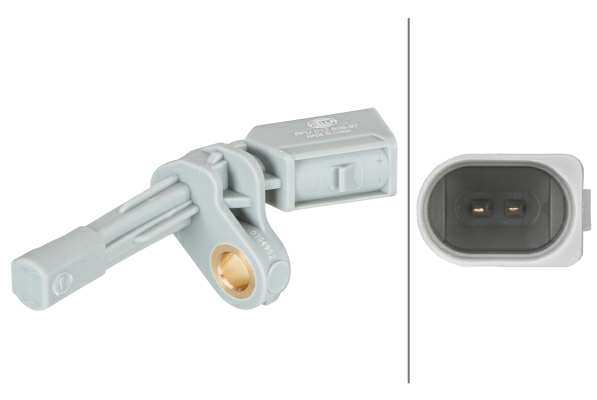 HELLA Raddrehzahlsensor 11110147 Einbauposition: Hinterachse, Gesamtlänge [mm]: 78, Sensorart: Hallsensor, Anzahl der Steckkontakte: 2, Montage/Demontage durch Fachpersonal erforderlich!: