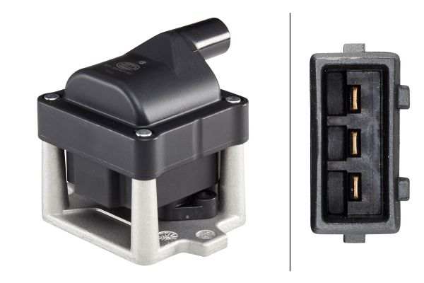 HELLA Zündspule 161806 Montageart: geschraubt, Spannung [V]: 12, Fahrzeugausstattung: für Fahrzeuge mit Zündverteiler, Anzahl der Steckkontakte: 3, Zündspule: Verteilerzündspule, Montage/Demontage durch Fachpersonal erforderlich!: