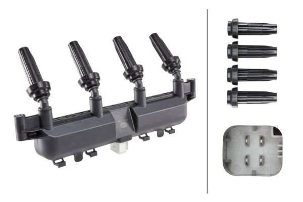 HELLA Zündspule 161844 Nennspannung: 12 V
Montageart: geschraubt, Anzahl der Befestigungsbohrungen: 2, Spannung [V]: 12, Anzahl der Steckkontakte: 4, Zündspule: Blockzündspule, Montage/Demontage durch Fachpersonal erforderlich!: