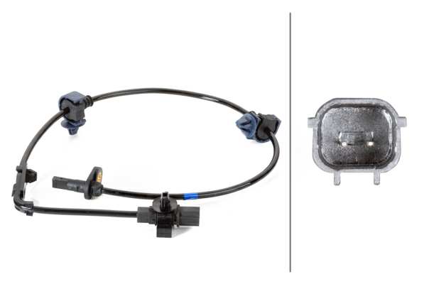 HELLA Raddrehzahlsensor 11110197 Kabellänge [mm]: 620, Sensorart: Hallsensor, Anzahl der Steckkontakte: 2, Länderausführung: USA, Einbauposition: Vorderachse, Türenanzahl: 4, Montage/Demontage durch Fachpersonal erforderlich!: