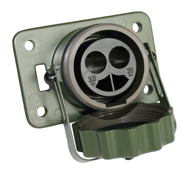 ERICH JAEGER Steckdose 208846 Pol-Anzahl: 02, DIN/ISO: VG 96917, Spannung [V]: 24, Nennstrom [A]: 135, Ergänzungsartikel/Ergänzende Info 2: mit Kontakten, Gehäusematerial: Metall, Steckerausführung: Rundsteckhülse, Lötbuchsenkontakt, Crimpkontakt, Kontaktoberfläche: versilbert, Adernquerschnitt [mm2]: 35, Gebindeart: Beutel 
Anzahl der Steckkontakte: 02, DIN/ISO: VG 96917, Spannung [V]: 24, Nennstrom [A]: 135, Ergänzungsartikel/Ergänzende Info 2: mit Kontakten, Gehäusematerial: Metall, Steckerausführung: Rundsteckhülse, Löt 1.