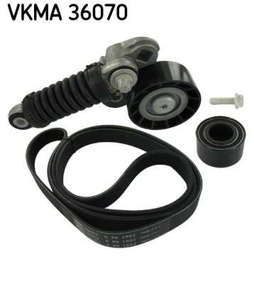 SKF Keilrippenriemensatz 779687 Rippenanzahl: 6, für Riemenlänge [mm]: 1662 
Länge [mm]: 1662, Breite [mm]: 21,36, Riemenmaterial: EPDM (Ethylen-Propylen-Dien-Kautschuk), Rippenanzahl: 6 1.