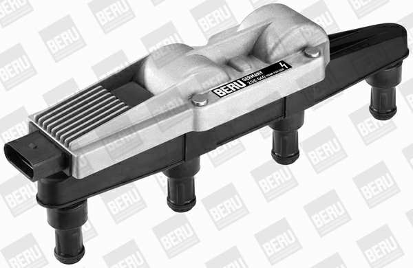 BERU Zündspule 715457 Anschlusstechnik: Spark Spring, Zündspule: inkl. Zündkerzenstecker, Anschlussausführung SAE, Anschlussanzahl: 4, Spannung [V]: 12, Anzahl der Steckkontakte: 4, benötigte Stückzahl: 1, Steckergehäuseform: oval 1.