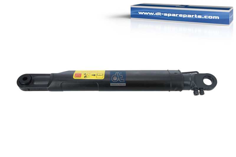 DT SPARE PARTS Kippzylinder für Fahrerhaus 11360690 Länge [mm]: 650, Druck [bar]: 250, Durchmesser 1 [mm]: 38, Durchmesser 2 [mm]: 60, Hub [mm]: 390, Bohrungsdurchmesser 1 [mm]: 16,2, Bohrungsdurchmesser 2 [mm]: 32,5, Gewindemaß 1: M14 x 1,5, Gewindemaß 2: M12 x 1,5
