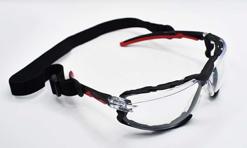 ABRABORO Schutzbrille 11581029 Transparente Schutzbrille, professionell, mit verstellbarem Kopfband
