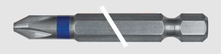 ABRABORO Bitspitze 11580590 Kreuzschlitz-Schraubendreherspitze (Bit)‚ 1/4 C 6‚ mit 3 Backen‚ nach DIN 3126 für Maschinenschrauber und handgeführte Werkzeuge‚ PH1x100 mm