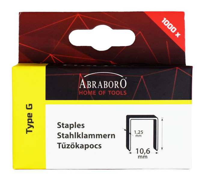 ABRABORO Klammergerät-Einsatz 11581010 CHILITAC Heftgerät Typ G-11, Länge: 8 mm, Breite: 10,6 mm, Dicke: 1,25 mm
