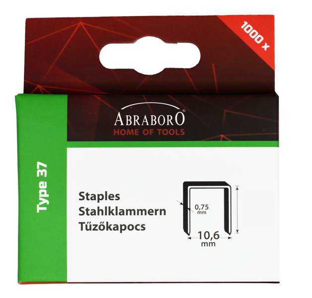 ABRABORO Klammergerät-Einsatz 11580996 CHILITAC Hefter vom Typ H-37‚ Länge: 10 mm‚ Breite: 10,6 mm‚ Dicke: 0,75 mm