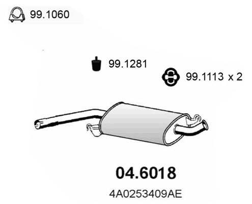ASSO Auspufftopf 552064/5 mittlere
Abgasanlage: für Mittelschalldämpfer