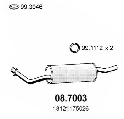 ASSO Auspufftopf 553031/5 hintere
Abgasanlage: für Endschalldämpfer