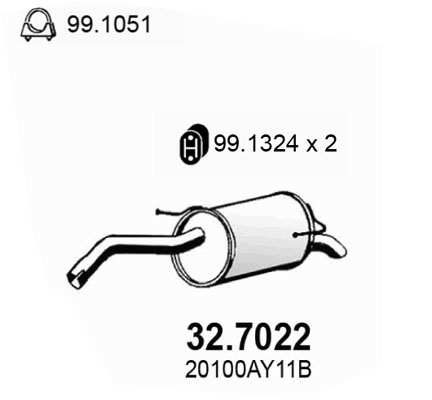 ASSO Auspufftopf 554235 hintere
Abgasanlage: für Endschalldämpfer