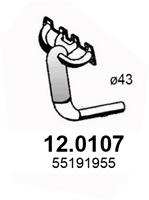 ASSO Katalyzator 554640 Einbauseite: vorne, Abgasanlage: für Abgasrohr