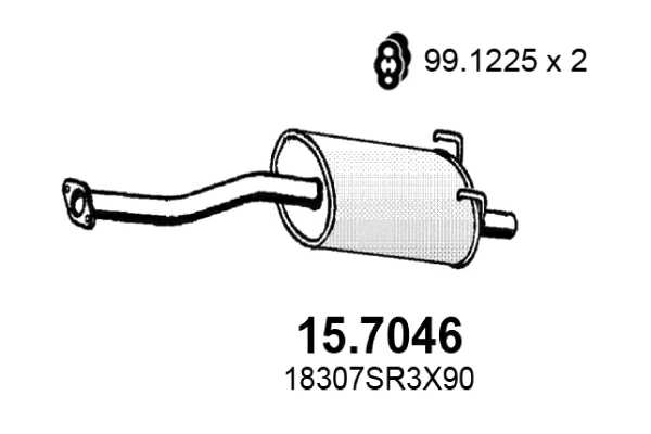 ASSO Auspufftopf 554601 hintere
Einbauseite: hinten, Länge [mm]: 820