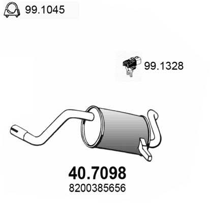 ASSO Auspufftopf 554327 hintere
Abgasanlage: für Endschalldämpfer