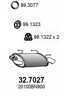 ASSO Auspufftopf 554238 hintere
Abgasanlage: für Endschalldämpfer