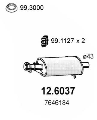 ASSO Auspufftopf 560040/5 mittlere
Abgasanlage: für Mittelschalldämpfer