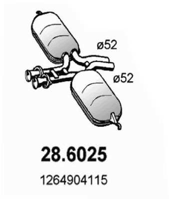 ASSO Auspufftopf 569038/5 mittlere
Abgasanlage: für Mittelschalldämpfer
