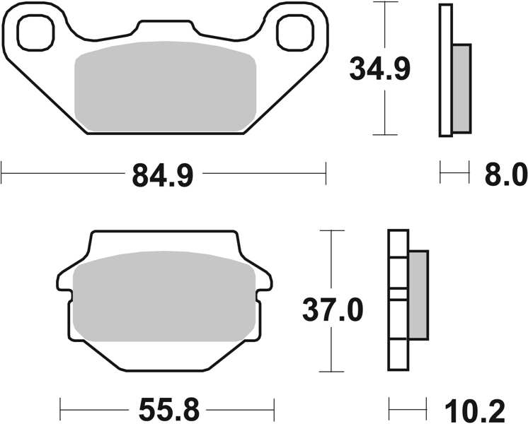 BREMBO Brake pad for motorcycle 674378 21, Carbon Ceramic, Road, front/rear, set, for a brake disc!