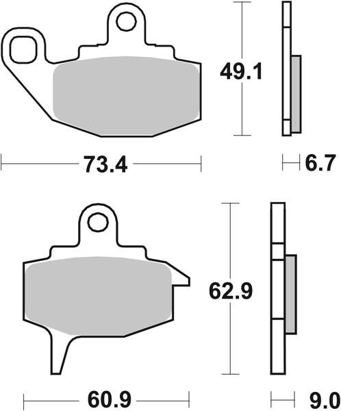 BREMBO Brake pad for motorcycle 674275 TT, Carbon Ceramic, Off Road/Road, front/Rear, Set, for a Brake Disc!
