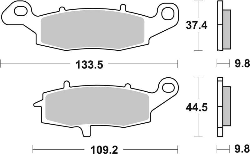 BREMBO Brake pad for motorcycle 674392 CC, Carbon Ceramic, Road/Scooter, front/rear, set for a brake disc!