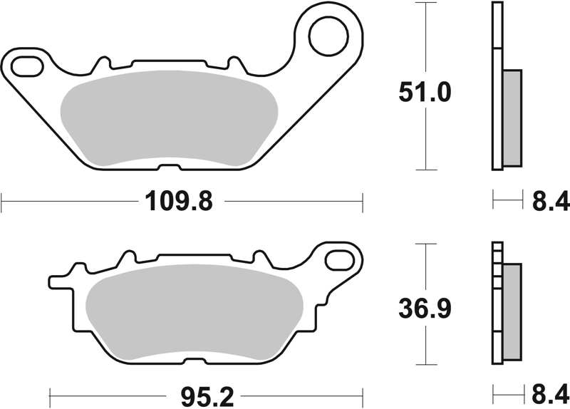 BREMBO Brake pad for motorcycle 674487 CC, Carbon Ceramic, Road/Scooter, front/rear, set for a brake disc!
Width [mm]: 95,24, Height 1 [mm]: 51, Height 2 [mm]: 36,9, Thickness 1 [mm]: 8,4, Thickness 2 [mm]: 8,4, Colour: blue