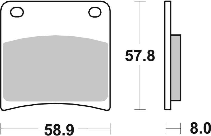 BREMBO Brake pad for motorcycle 674382 SA, SINTERED, Road, first, set, for a brake disc!
Thickness [mm]: 8, Height [mm]: 57,8, Colour: red