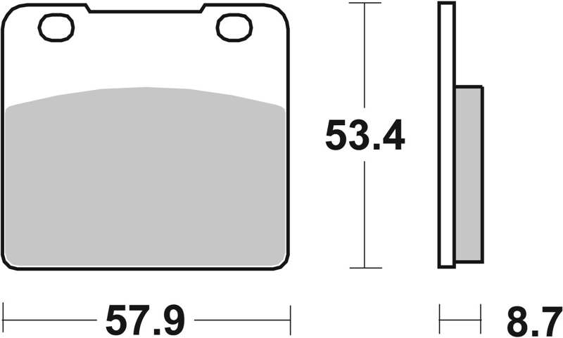 BREMBO Brake pad for motorcycle 674371 SA, SINTERED, Road, first, set, for a brake disc!
Thickness [mm]: 8,7, Height [mm]: 53,4, Colour: red