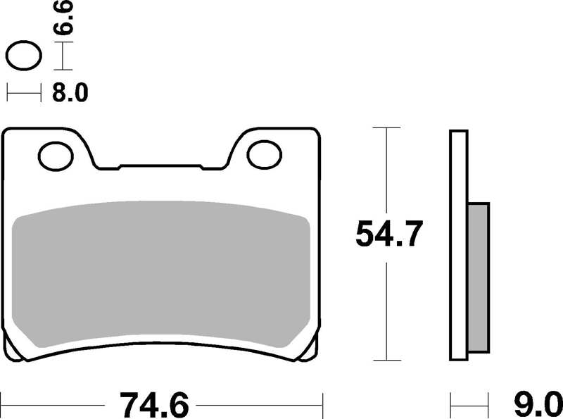 BREMBO Brake pad for motorcycle 674483 SA, SINTERED, Road, first, set, for a brake disc!
Thickness [mm]: 9, Height [mm]: 54,7, Colour: red