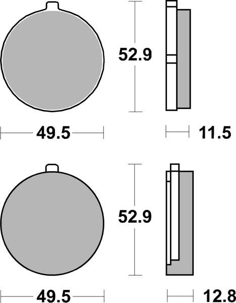 BREMBO Brake pad for motorcycle 674366 20, Carbon Ceramic, Road, front/rear, set, for a brake disc!
Width [mm]: 49,5, Height [mm]: 52,9, Thickness 1 [mm]: 11,5, Thickness 2 [mm]: 12,8, Colour: black