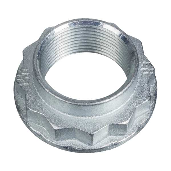 SWAG/FEBI Stumpfmutter 889683 Innengewindemaß: M27 x 1,5, Schraubenkopf-/Mutternprofil: Außenvielzahn, Oberfläche: verzinkt, Einbauposition: Hinterachse, Vorderachse