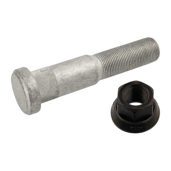SWAG/FEBI Radbolzen 10541431 Länge [mm]: 124, Außengewinde [mm]: M22 x 1,5, Gewindelänge [mm]: 56, Güte/Klasse: 10.9, Schaftlänge [mm]: 49, Material: Stahl, Oberfläche: Zink-Lamellen-beschichtet, Schraubenlänge unter Kopf [mm]: 114, Einbauseite: Hinterachse beidseitig, Rändeldurchmesser [mm]: 25,5, Bolzenkopf-O [ mm ]: 36 Allgemeine Information: mit Radmutter
Länge [mm]: 124, Außengewindemaß: M22 x 1,5, Gewindelänge [mm]: 56, Güte/Klasse: 10.9, Schaftlänge [mm]: 49, Material: Stahl, Oberfläche: Zink-Lamellen-beschichtet, S