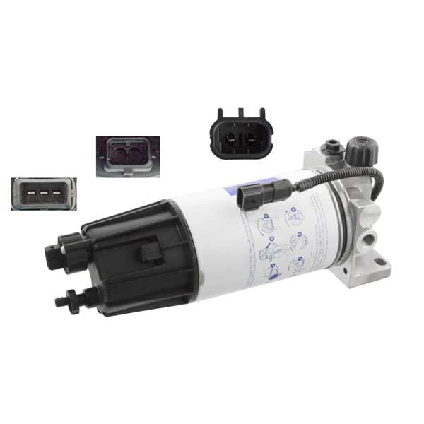 SWAG/FEBI Kraftstofffiltergehäuse 873944 Filterausführung: mit Filterheizung, mit Wasserabscheider, Innengewindemaß: M16 x 1,5, Anschlussanzahl: 3