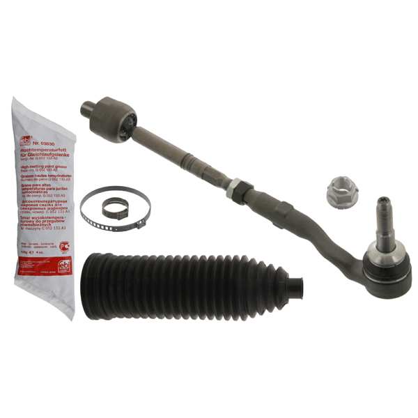 SWAG/FEBI Tie rod axle joint 10405853 Length [mm]: 373, Inner Diameter [mm]: 16, 62, External Thread Size: M14 x 1,5, Spanner Size: 41, Supplementary Article/Supplementary Info: with grease, Fitting Position: Front Axle Right, Supplementary Article/Info 2: with nut, with clamps, with steering bellow, Observe service information: