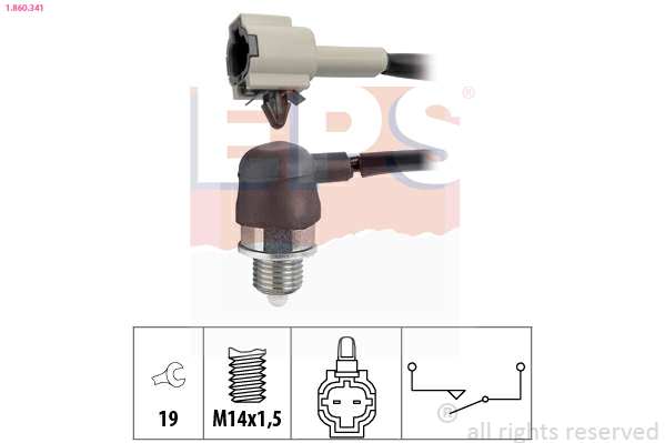 EPS-FACET Schalter. Rückfahrleuchte 10214542 Gewindemaß: M14x1,5, Schlüsselweite: 19